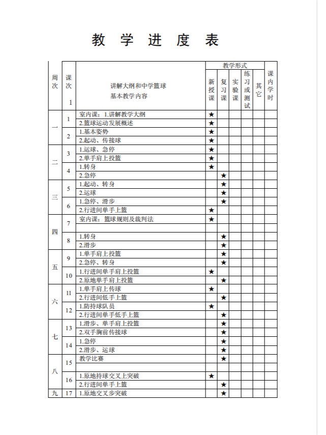 初中篮球校队训练计划表图片高清版